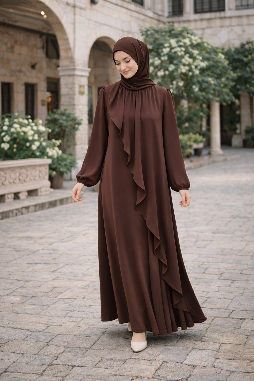 Alya Elbise Ferace (kahve)