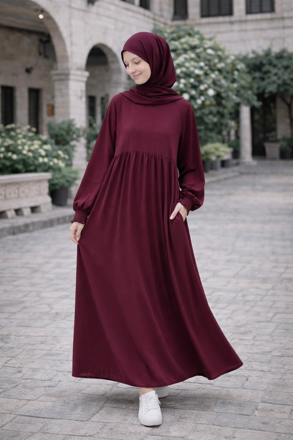 Dilruba Elbise Ferace Vişne